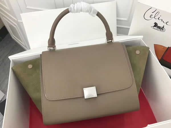 Replica Discount Celine Swing Bag Trapeze Leather Shoulder Bags Color Matching